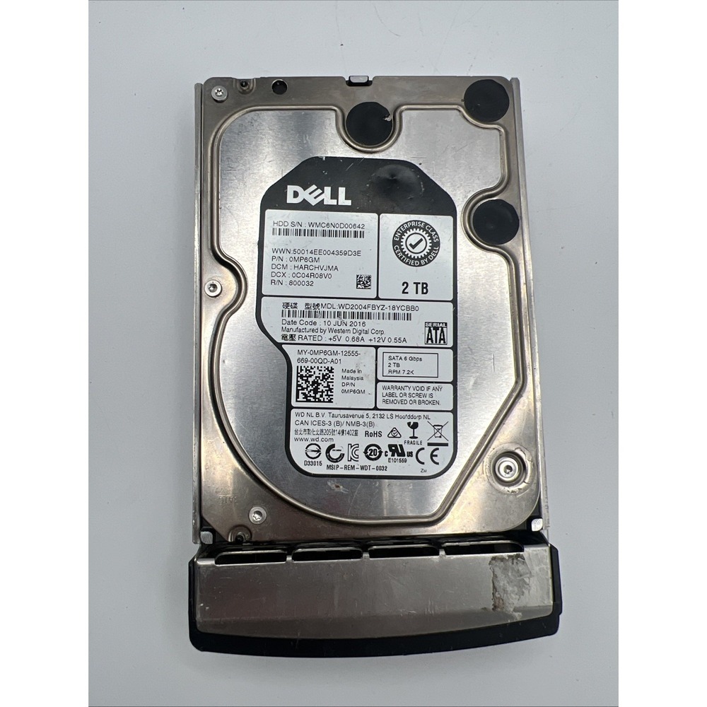 WD2004FBYZ Western Digital Dell 2TB 7.2K SATA 6Gbps 128MB 3.5"‎ Hard Drive